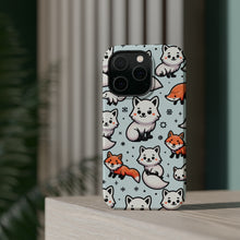 DistinctInk Tough Case for Apple iPhone, Compatible with MagSafe Charging - "ARctic Fox: A Musical Pattern Delight"