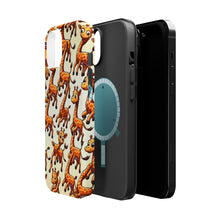 DistinctInk Tough Case for Apple iPhone, Compatible with MagSafe Charging - "Giraffe Parade: Playful Prancing Pattern"
