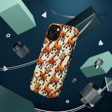 DistinctInk Tough Case for Apple iPhone, Compatible with MagSafe Charging - "Giraffe Parade: Playful Prancing Pattern"