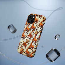 DistinctInk Tough Case for Apple iPhone, Compatible with MagSafe Charging - "Giraffe Parade: Playful Prancing Pattern"