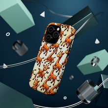 DistinctInk Tough Case for Apple iPhone, Compatible with MagSafe Charging - "Giraffe Parade: Playful Prancing Pattern"