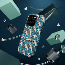 DistinctInk Tough Case for Apple iPhone, Compatible with MagSafe Charging - "Playful Dolphins: A Cartoon-like Delight"