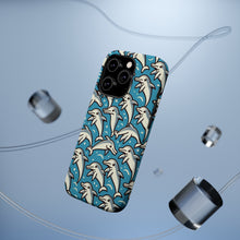 DistinctInk Tough Case for Apple iPhone, Compatible with MagSafe Charging - "Playful Dolphins: A Cartoon-like Delight"