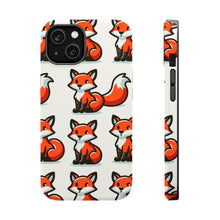 DistinctInk Tough Case for Apple iPhone, Compatible with MagSafe Charging - "Fox Fun: A Playful Repeating Pattern"