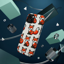 DistinctInk Tough Case for Apple iPhone, Compatible with MagSafe Charging - "Fox Fun: A Playful Repeating Pattern"