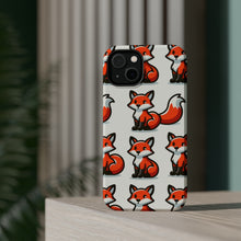 DistinctInk Tough Case for Apple iPhone, Compatible with MagSafe Charging - "Fox Fun: A Playful Repeating Pattern"