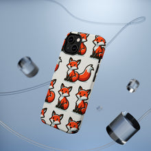 DistinctInk Tough Case for Apple iPhone, Compatible with MagSafe Charging - "Fox Fun: A Playful Repeating Pattern"