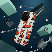 DistinctInk Tough Case for Apple iPhone, Compatible with MagSafe Charging - "Fox Fun: A Playful Repeating Pattern"