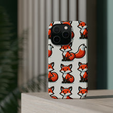 DistinctInk Tough Case for Apple iPhone, Compatible with MagSafe Charging - "Fox Fun: A Playful Repeating Pattern"