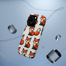 DistinctInk Tough Case for Apple iPhone, Compatible with MagSafe Charging - "Fox Fun: A Playful Repeating Pattern"