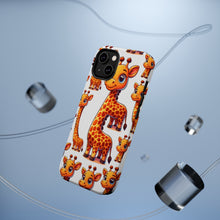 DistinctInk Tough Case for Apple iPhone, Compatible with MagSafe Charging - "Radiant Cartoon Giraffe Pattern: Playful Poses"