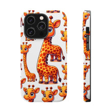 DistinctInk Tough Case for Apple iPhone, Compatible with MagSafe Charging - "Radiant Cartoon Giraffe Pattern: Playful Poses"