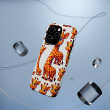 DistinctInk Tough Case for Apple iPhone, Compatible with MagSafe Charging - "Radiant Cartoon Giraffe Pattern: Playful Poses"