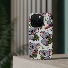 DistinctInk Tough Case for Apple iPhone, Compatible with MagSafe Charging - "Joyful Koala Playtime: A Cartoon Pattern"