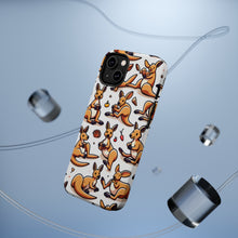 DistinctInk Tough Case for Apple iPhone, Compatible with MagSafe Charging - "Joyful Kangaroos: A Playful Interlocking Pattern"
