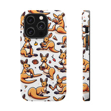 DistinctInk Tough Case for Apple iPhone, Compatible with MagSafe Charging - "Joyful Kangaroos: A Playful Interlocking Pattern"