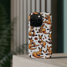 DistinctInk Tough Case for Apple iPhone, Compatible with MagSafe Charging - "Joyful Kangaroos: A Playful Interlocking Pattern"