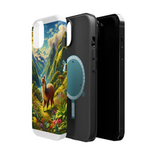 DistinctInk Tough Case for Apple iPhone, Compatible with MagSafe Charging - "Llama's Andean Adventure: Majestic Mountains and Rich Biodiversity"