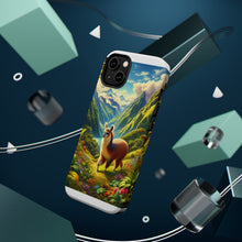 DistinctInk Tough Case for Apple iPhone, Compatible with MagSafe Charging - "Llama's Andean Adventure: Majestic Mountains and Rich Biodiversity"
