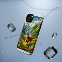 DistinctInk Tough Case for Apple iPhone, Compatible with MagSafe Charging - "Llama's Andean Adventure: Majestic Mountains and Rich Biodiversity"