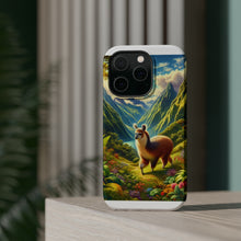 DistinctInk Tough Case for Apple iPhone, Compatible with MagSafe Charging - "Llama's Andean Adventure: Majestic Mountains and Rich Biodiversity"