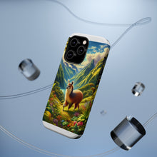 DistinctInk Tough Case for Apple iPhone, Compatible with MagSafe Charging - "Llama's Andean Adventure: Majestic Mountains and Rich Biodiversity"