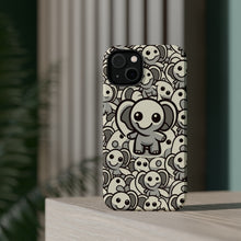 DistinctInk Tough Case for Apple iPhone, Compatible with MagSafe Charging - "Elephant Parade: A Playful Cartoon Pattern"