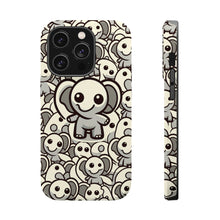 DistinctInk Tough Case for Apple iPhone, Compatible with MagSafe Charging - "Elephant Parade: A Playful Cartoon Pattern"
