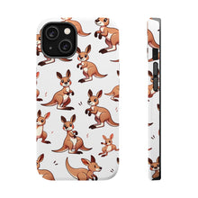 DistinctInk Tough Case for Apple iPhone, Compatible with MagSafe Charging - "Adorable Cartoon Kangaroos in Playful Poses"