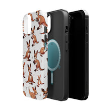 DistinctInk Tough Case for Apple iPhone, Compatible with MagSafe Charging - "Adorable Cartoon Kangaroos in Playful Poses"