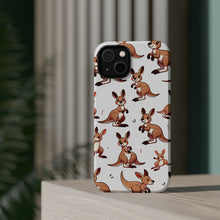 DistinctInk Tough Case for Apple iPhone, Compatible with MagSafe Charging - "Adorable Cartoon Kangaroos in Playful Poses"