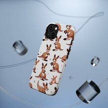 DistinctInk Tough Case for Apple iPhone, Compatible with MagSafe Charging - "Adorable Cartoon Kangaroos in Playful Poses"