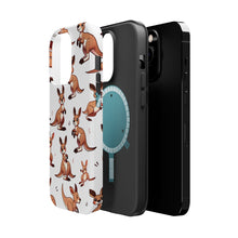 DistinctInk Tough Case for Apple iPhone, Compatible with MagSafe Charging - "Adorable Cartoon Kangaroos in Playful Poses"
