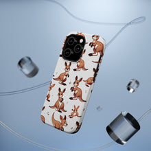 DistinctInk Tough Case for Apple iPhone, Compatible with MagSafe Charging - "Adorable Cartoon Kangaroos in Playful Poses"