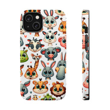 DistinctInk Tough Case for Apple iPhone, Compatible with MagSafe Charging - "Whimsical Cartoon Animals: Delightful and Harmonious"