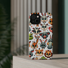 DistinctInk Tough Case for Apple iPhone, Compatible with MagSafe Charging - "Whimsical Cartoon Animals: Delightful and Harmonious"