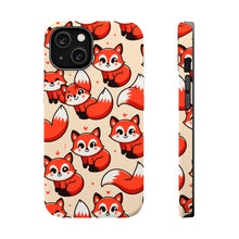 DistinctInk Tough Case for Apple iPhone, Compatible with MagSafe Charging - "Playful Foxes: A Cheerful Cartoon Pattern"