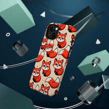 DistinctInk Tough Case for Apple iPhone, Compatible with MagSafe Charging - "Playful Foxes: A Cheerful Cartoon Pattern"