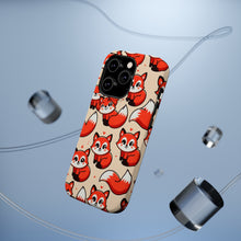DistinctInk Tough Case for Apple iPhone, Compatible with MagSafe Charging - "Playful Foxes: A Cheerful Cartoon Pattern"