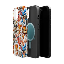 DistinctInk Tough Case for Apple iPhone, Compatible with MagSafe Charging - "Playful Delights: A Cartoon Animal Medley"