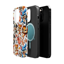 DistinctInk Tough Case for Apple iPhone, Compatible with MagSafe Charging - "Playful Delights: A Cartoon Animal Medley"
