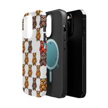 DistinctInk Tough Case for Apple iPhone, Compatible with MagSafe Charging - "Playful Bear Patterns in Colorful Cartoons"