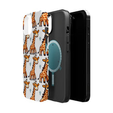 DistinctInk Tough Case for Apple iPhone, Compatible with MagSafe Charging - "Tall and Spotty: Playful Giraffe Pattern"