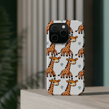 DistinctInk Tough Case for Apple iPhone, Compatible with MagSafe Charging - "Tall and Spotty: Playful Giraffe Pattern"