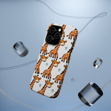 DistinctInk Tough Case for Apple iPhone, Compatible with MagSafe Charging - "Tall and Spotty: Playful Giraffe Pattern"