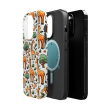 DistinctInk Tough Case for Apple iPhone, Compatible with MagSafe Charging - "Giraffe Parade: A Playful Seamless Pattern"