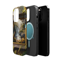 DistinctInk Tough Case for Apple iPhone, Compatible with MagSafe Charging - "Zebra's Gaze: A Painterly Journey into African Wilderness"