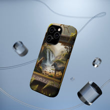 DistinctInk Tough Case for Apple iPhone, Compatible with MagSafe Charging - "Zebra's Gaze: A Painterly Journey into African Wilderness"