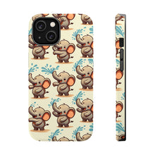 DistinctInk Tough Case for Apple iPhone, Compatible with MagSafe Charging - "Whimsical Elephant Delight: A Repeating Pattern"
