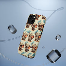 DistinctInk Tough Case for Apple iPhone, Compatible with MagSafe Charging - "Whimsical Elephant Delight: A Repeating Pattern"